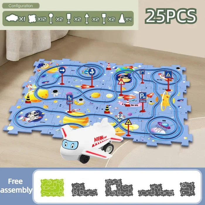 Children’s Educational Puzzle Track Car Play Set Outer Space / 25Pcs