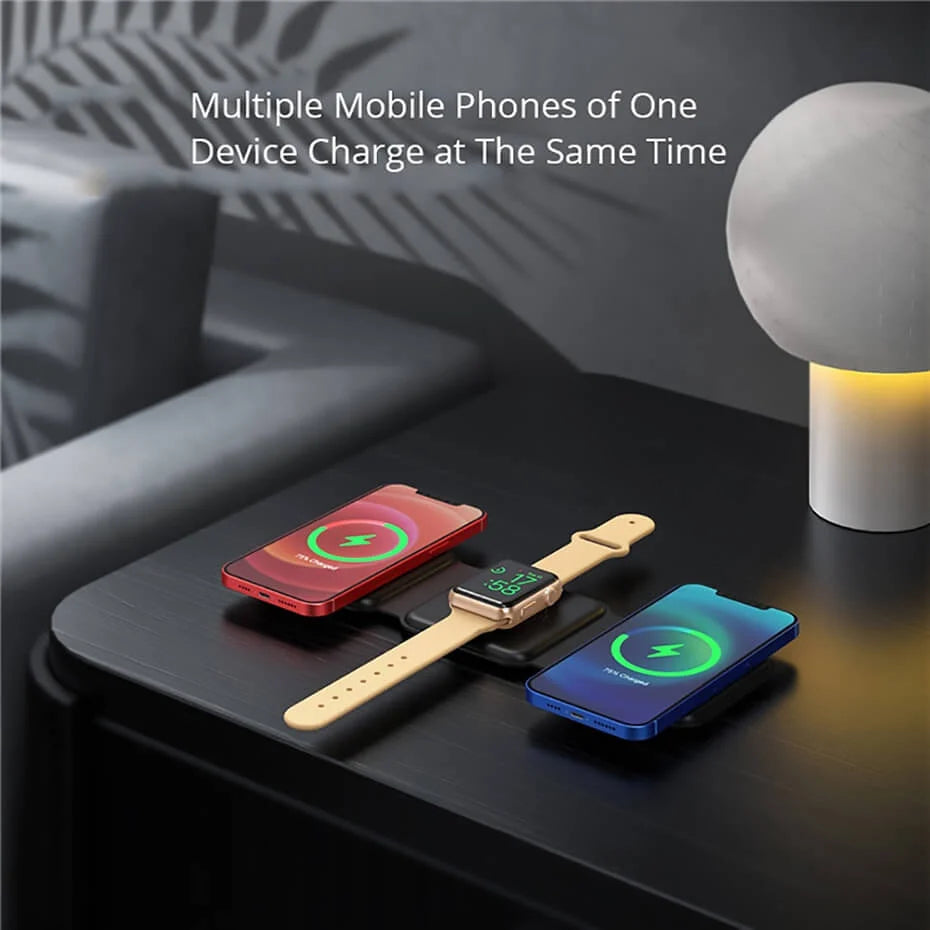 3-in-1 Magnetic Foldable Wireless Charger