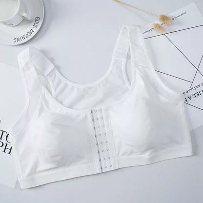 Helen Bra-Front Closure Posture Wireless Back Support Full Coverage Bra White / S