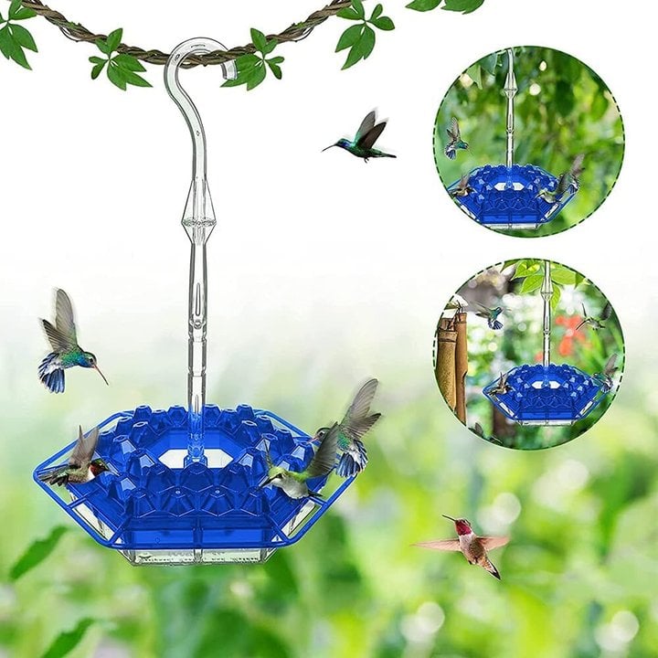 Marys Hummingbird Feeder With Perch And Built-In Ant Moat Blue