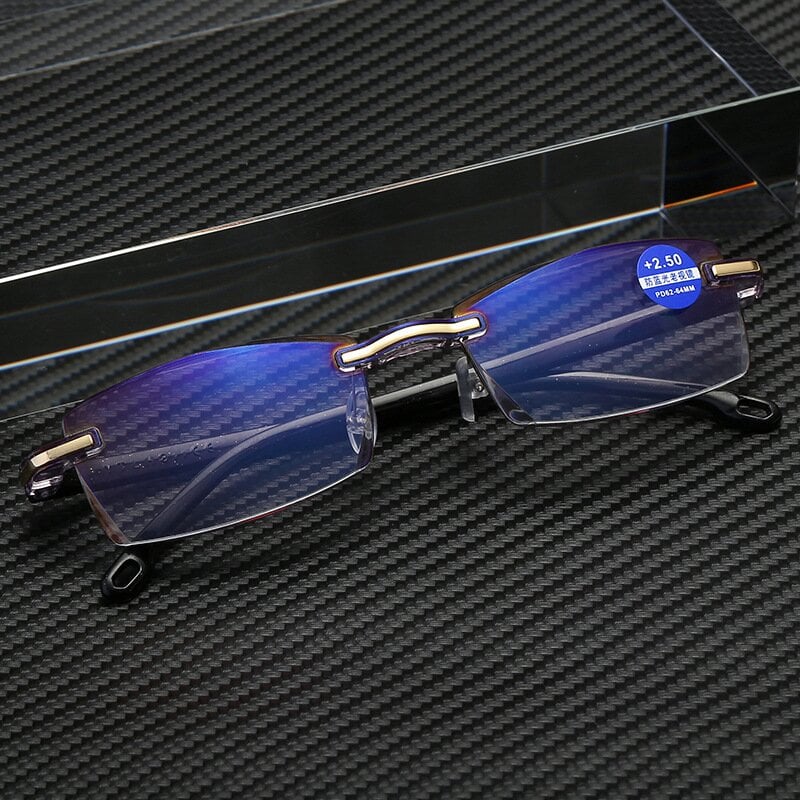 Foldflat Sapphire High Hardness Anti-Blue Progressive Far And Near Dual-Use Reading Glasses