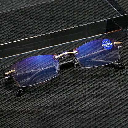 Foldflat Sapphire High Hardness Anti-Blue Progressive Far And Near Dual-Use Reading Glasses
