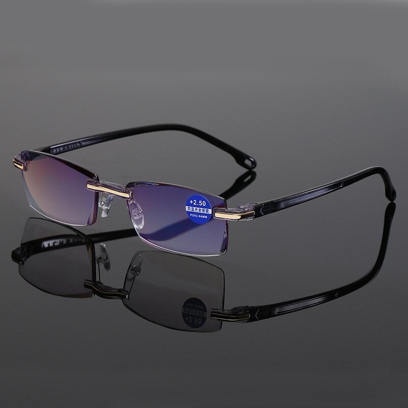 Foldflat Sapphire High Hardness Anti-Blue Progressive Far And Near Dual-Use Reading Glasses