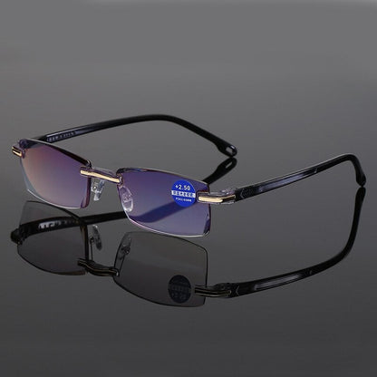 Foldflat Sapphire High Hardness Anti-Blue Progressive Far And Near Dual-Use Reading Glasses