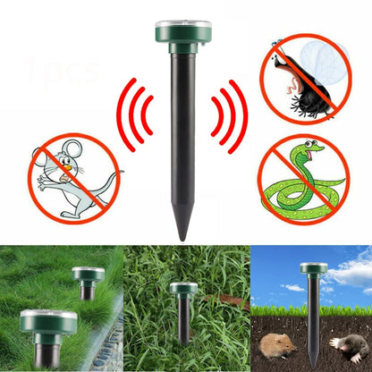 Solar Powered Ultrasonic Mole Pest Rodent Repeller – Outdoor Mouse Repellent Lamp for Yard, Backyard, and Farmland