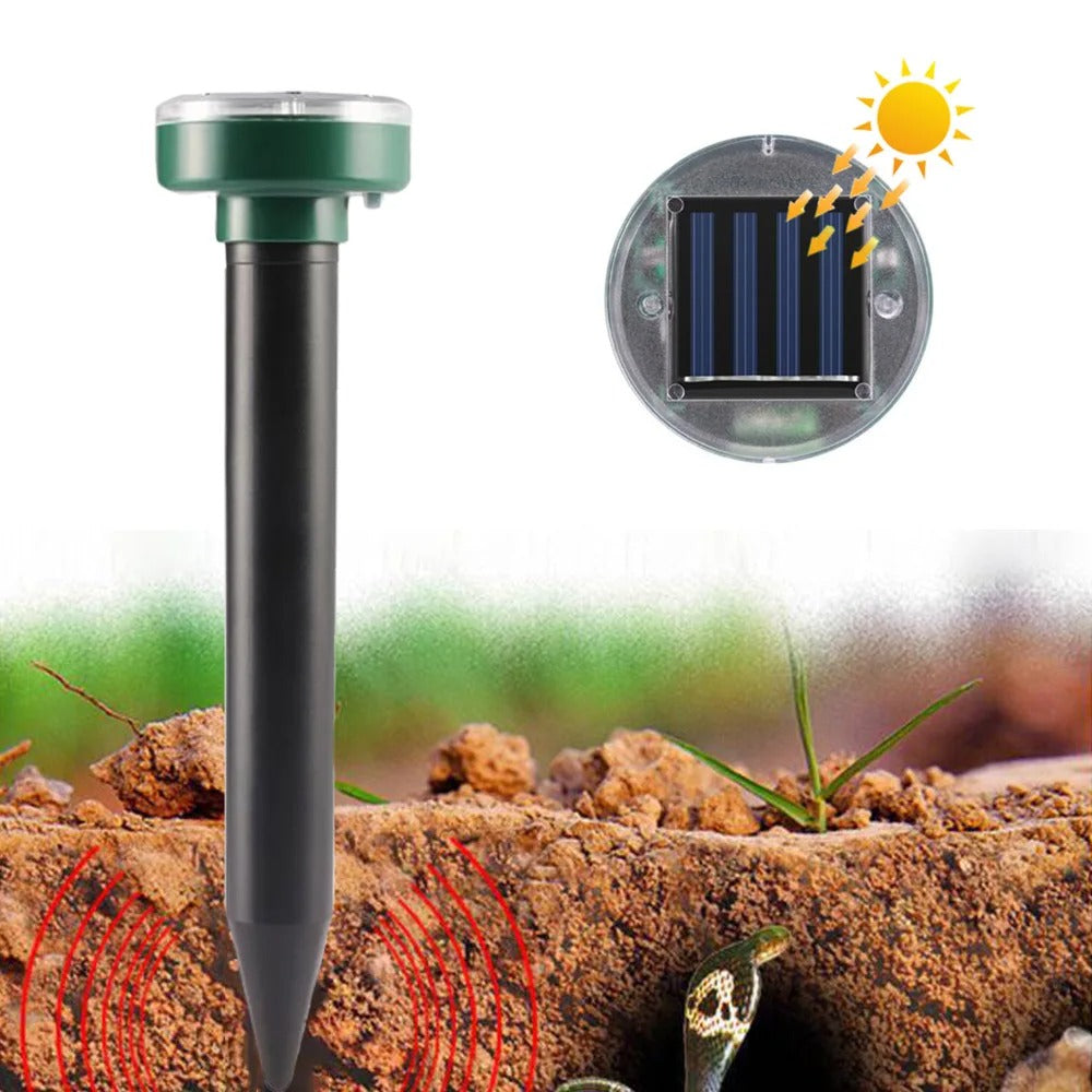Solar Powered Ultrasonic Mole Pest Rodent Repeller – Outdoor Mouse Repellent Lamp for Yard, Backyard, and Farmland