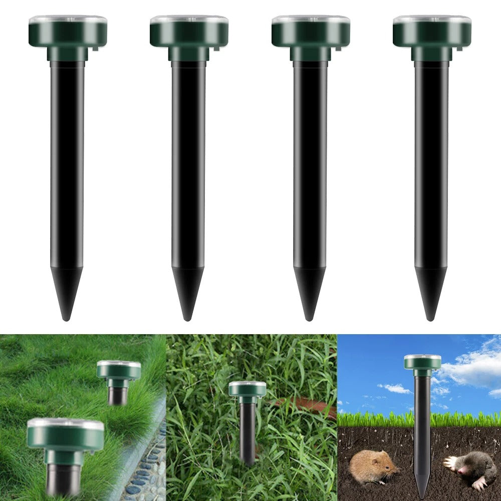 Solar Powered Ultrasonic Mole Pest Rodent Repeller – Outdoor Mouse Repellent Lamp for Yard, Backyard, and Farmland