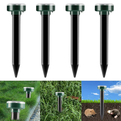 Solar Powered Ultrasonic Mole Pest Rodent Repeller – Outdoor Mouse Repellent Lamp for Yard, Backyard, and Farmland