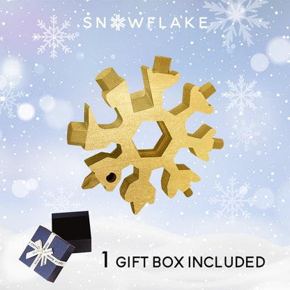 Jollysnow – Snowflake Multitool 18-In-1 Stainless Steel Portable For Outdoor Adventure Gold