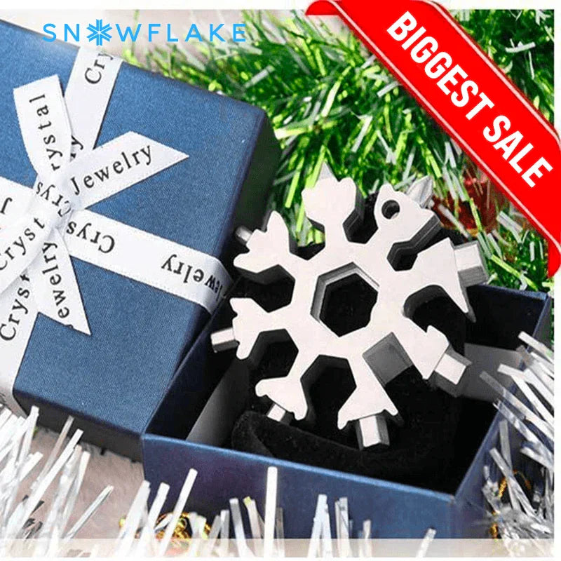 Jollysnow – Snowflake Multitool 18-In-1 Stainless Steel Portable For Outdoor Adventure