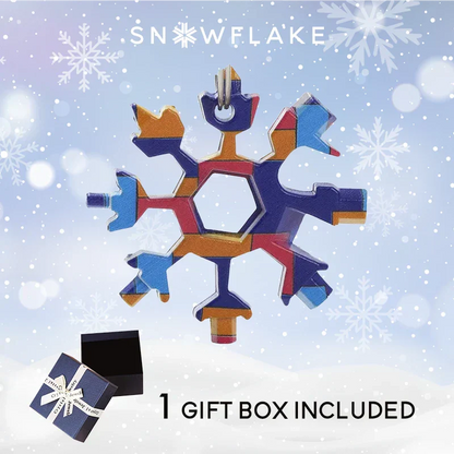 Jollysnow – Snowflake Multitool 18-In-1 Stainless Steel Portable For Outdoor Adventure Blue Grid