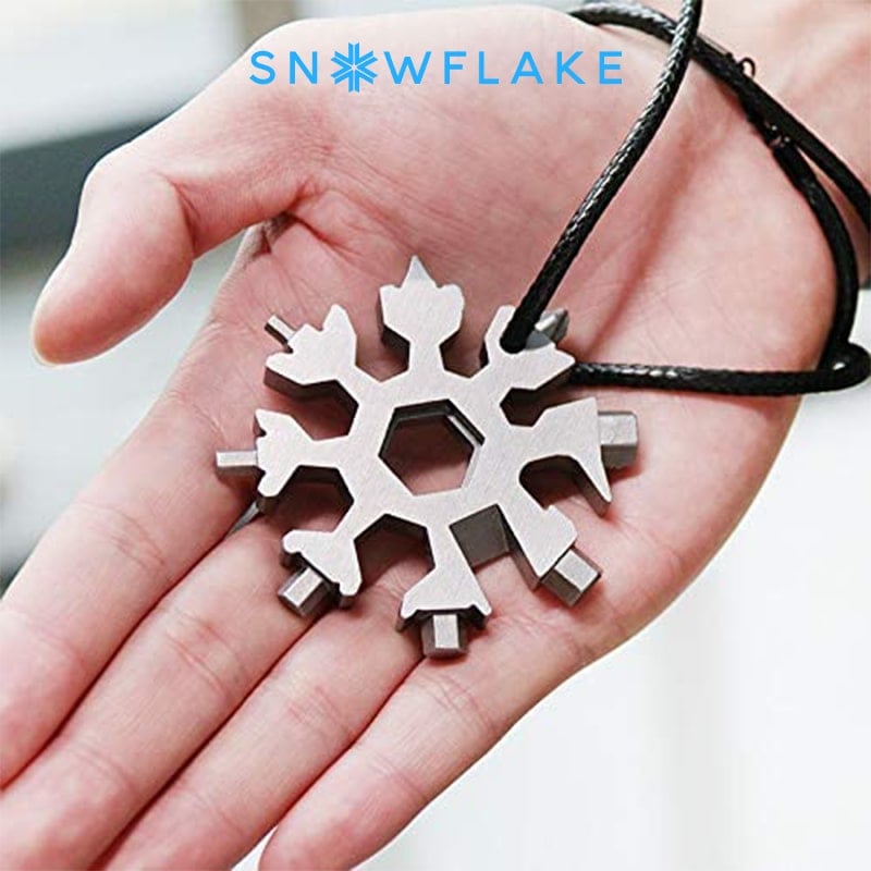 Jollysnow – Snowflake Multitool 18-In-1 Stainless Steel Portable For Outdoor Adventure