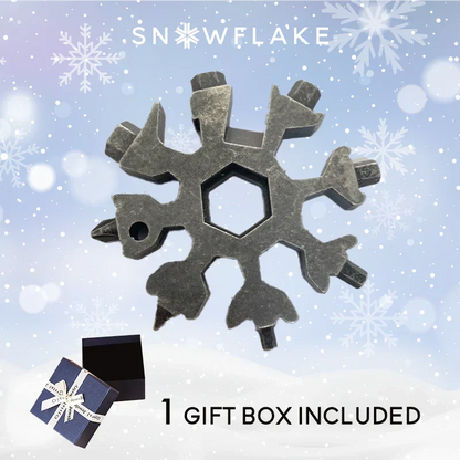 Jollysnow – Snowflake Multitool 18-In-1 Stainless Steel Portable For Outdoor Adventure Metallic Gray