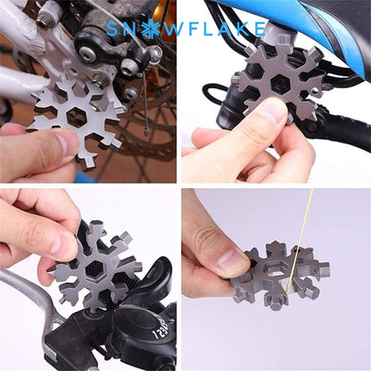 Jollysnow – Snowflake Multitool 18-In-1 Stainless Steel Portable For Outdoor Adventure