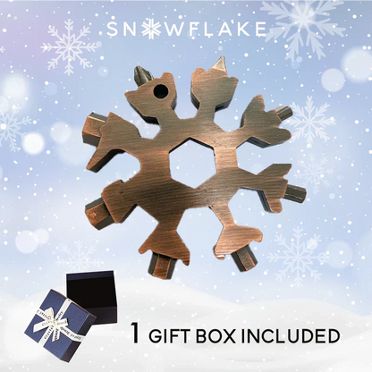 Jollysnow – Snowflake Multitool 18-In-1 Stainless Steel Portable For Outdoor Adventure Red Copper